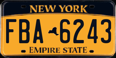 NY license plate FBA6243