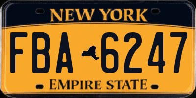 NY license plate FBA6247