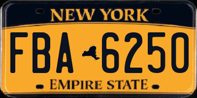 NY license plate FBA6250
