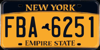 NY license plate FBA6251