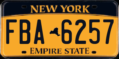 NY license plate FBA6257