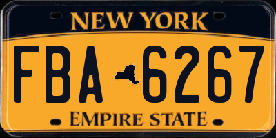 NY license plate FBA6267