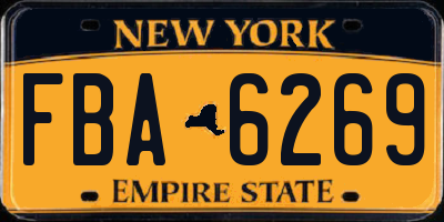 NY license plate FBA6269