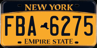 NY license plate FBA6275