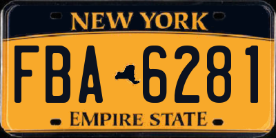 NY license plate FBA6281