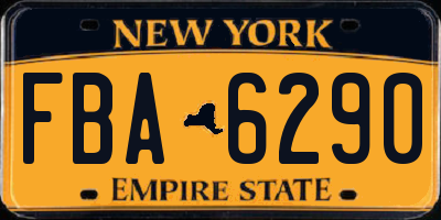 NY license plate FBA6290