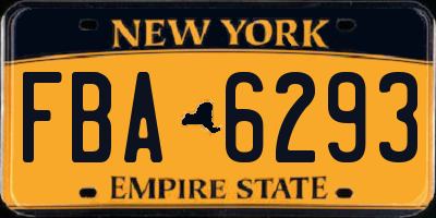 NY license plate FBA6293