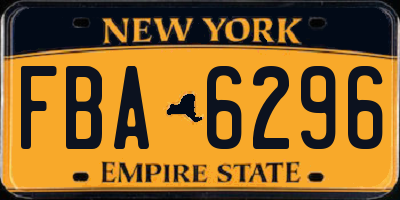 NY license plate FBA6296