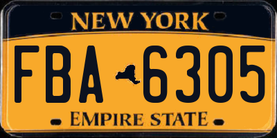 NY license plate FBA6305
