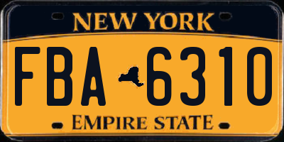 NY license plate FBA6310