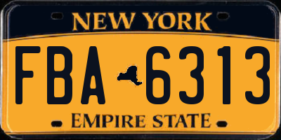 NY license plate FBA6313