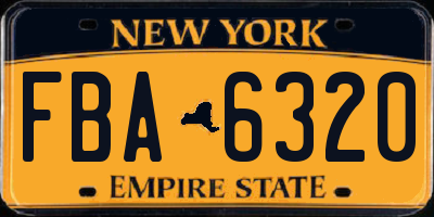 NY license plate FBA6320