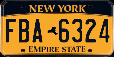 NY license plate FBA6324