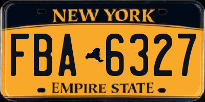 NY license plate FBA6327
