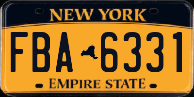 NY license plate FBA6331