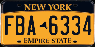 NY license plate FBA6334