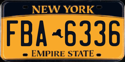 NY license plate FBA6336