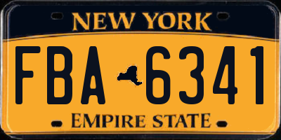 NY license plate FBA6341