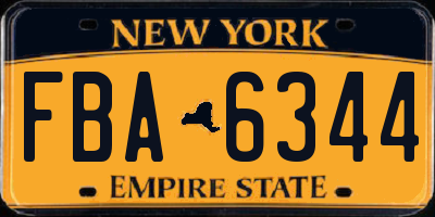 NY license plate FBA6344