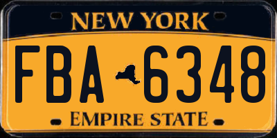 NY license plate FBA6348
