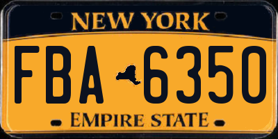 NY license plate FBA6350