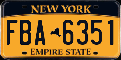 NY license plate FBA6351
