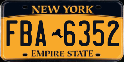 NY license plate FBA6352