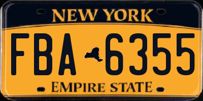 NY license plate FBA6355