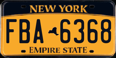NY license plate FBA6368