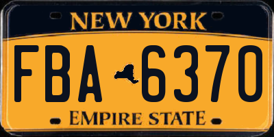 NY license plate FBA6370
