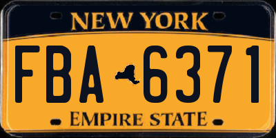 NY license plate FBA6371