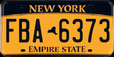 NY license plate FBA6373