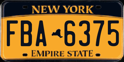 NY license plate FBA6375