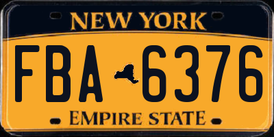 NY license plate FBA6376