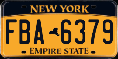 NY license plate FBA6379