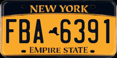 NY license plate FBA6391