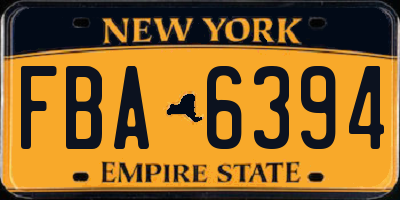 NY license plate FBA6394