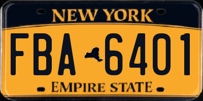 NY license plate FBA6401