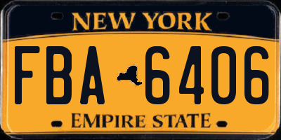 NY license plate FBA6406