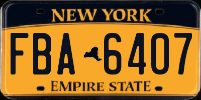 NY license plate FBA6407