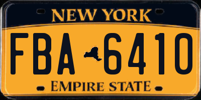 NY license plate FBA6410