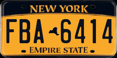 NY license plate FBA6414