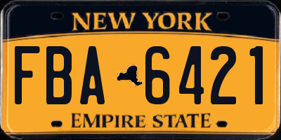 NY license plate FBA6421