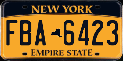 NY license plate FBA6423