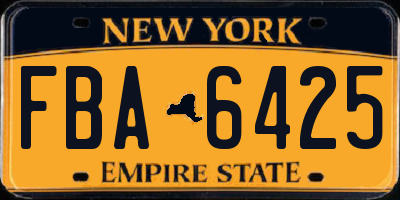 NY license plate FBA6425