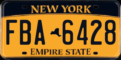 NY license plate FBA6428