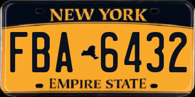 NY license plate FBA6432