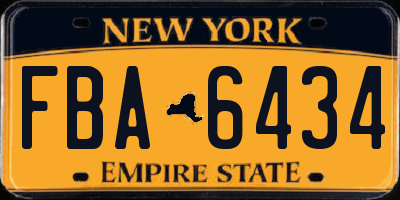 NY license plate FBA6434