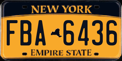 NY license plate FBA6436