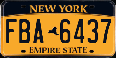 NY license plate FBA6437